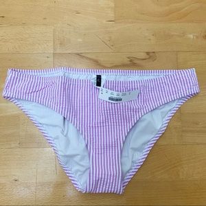 J Crew Seersucker Swimsuit Bottoms Size M Pink NWT